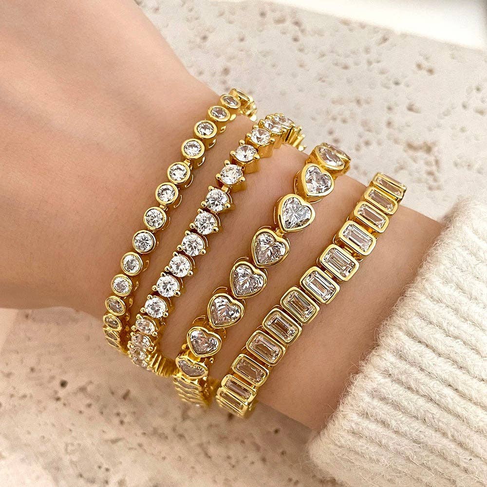 Sahira Bezel Heart Tennis Bracelet