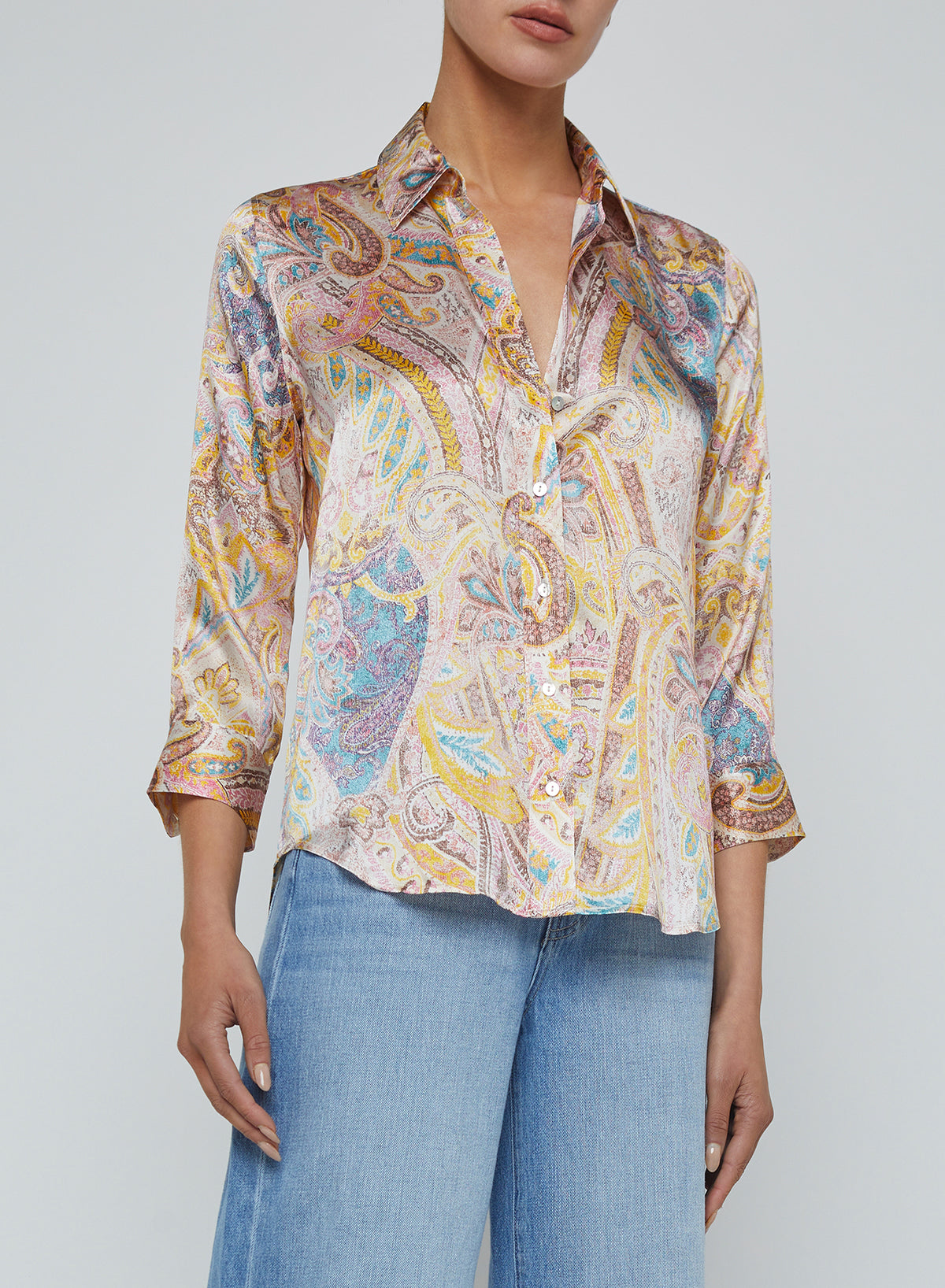 Dani 3/4 Sleeve Blouse - Multi Western Paisley