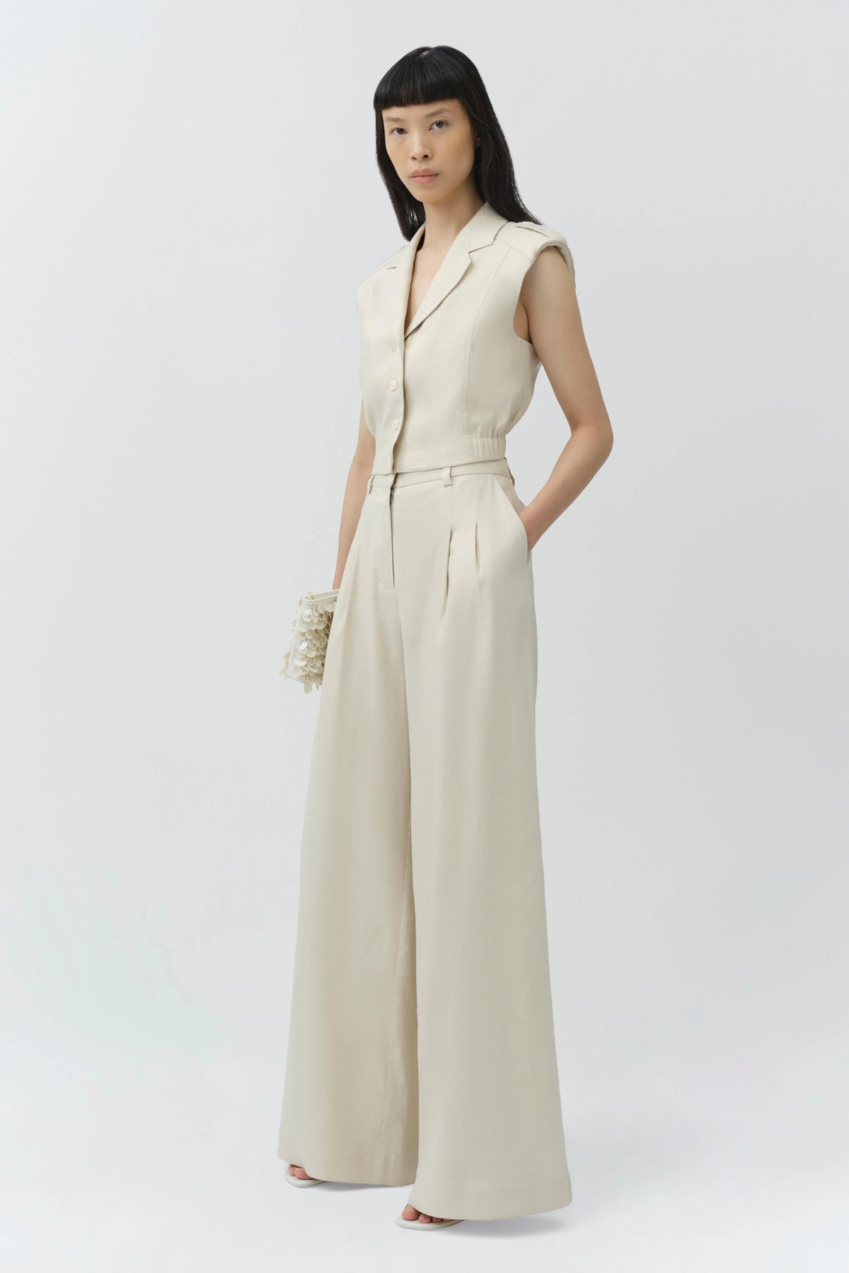 Simhkai York Cropped Linen Vest