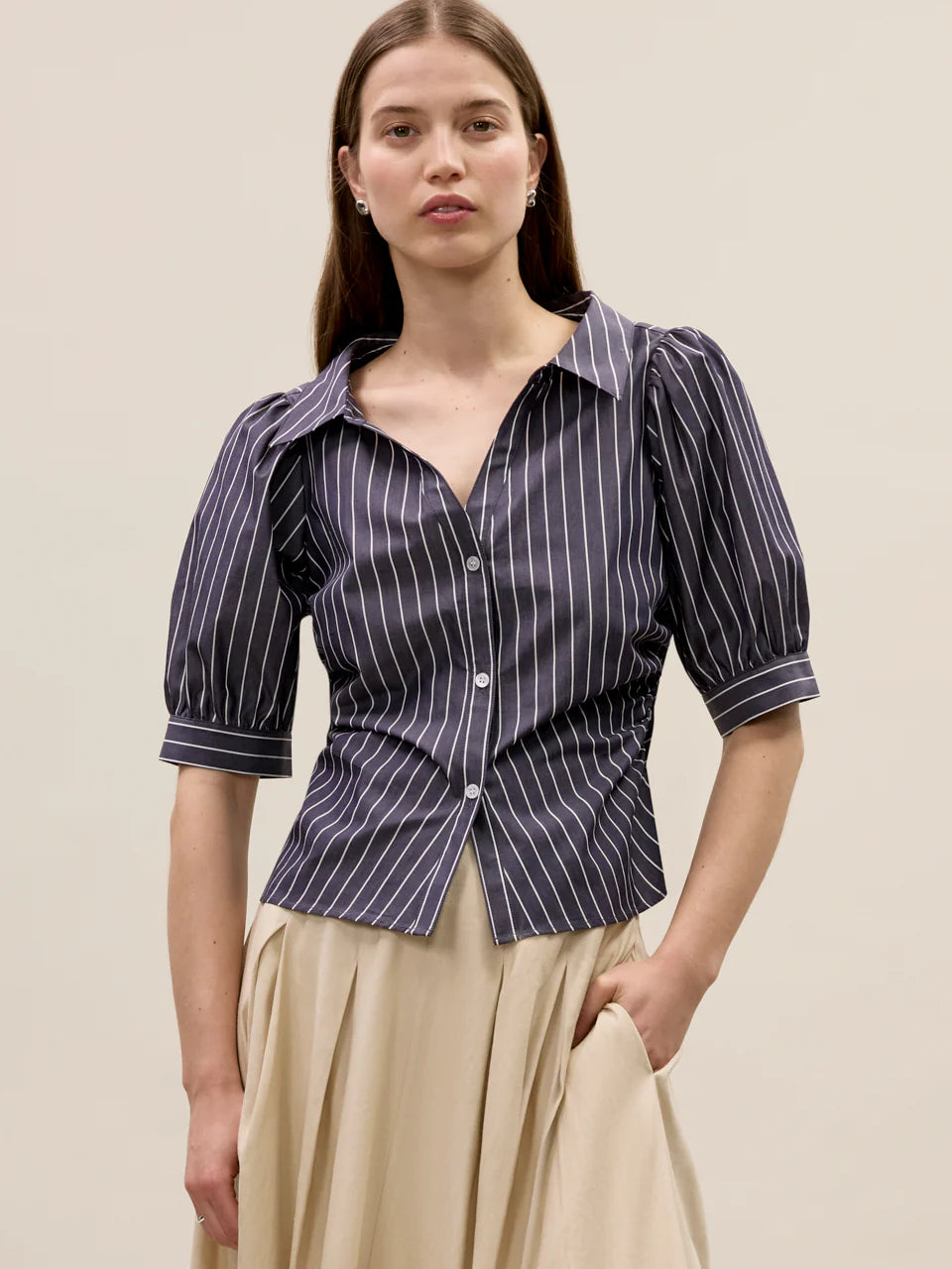 Isla Stripe Poplin Top