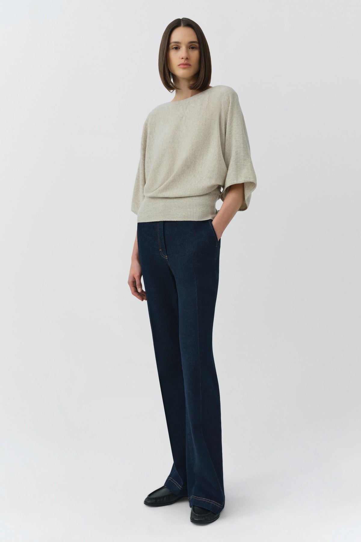 Simkhai Shai Dolman Boxy Tee - Stone