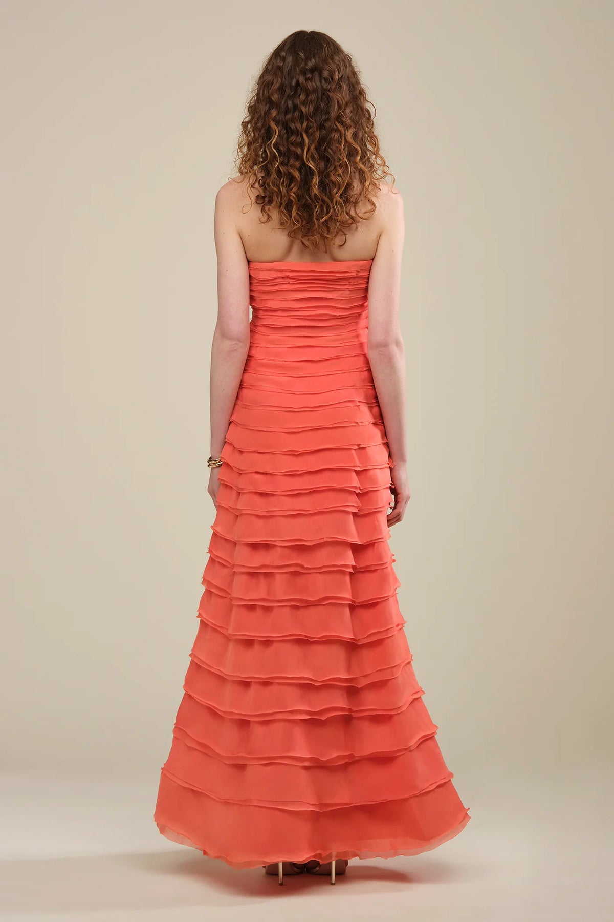 Amur Pepper Layered Gown - Desert Sun