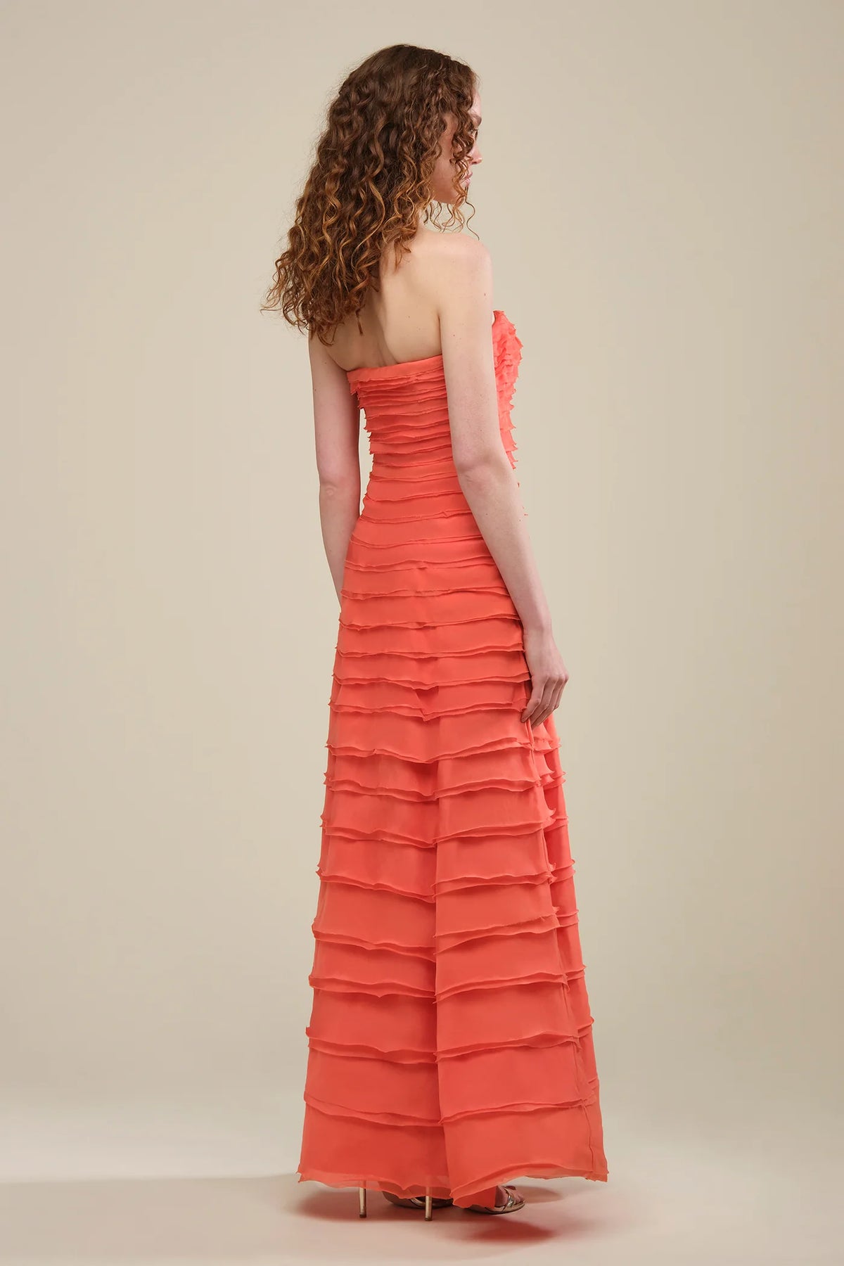 Amur Pepper Layered Gown - Desert Sun