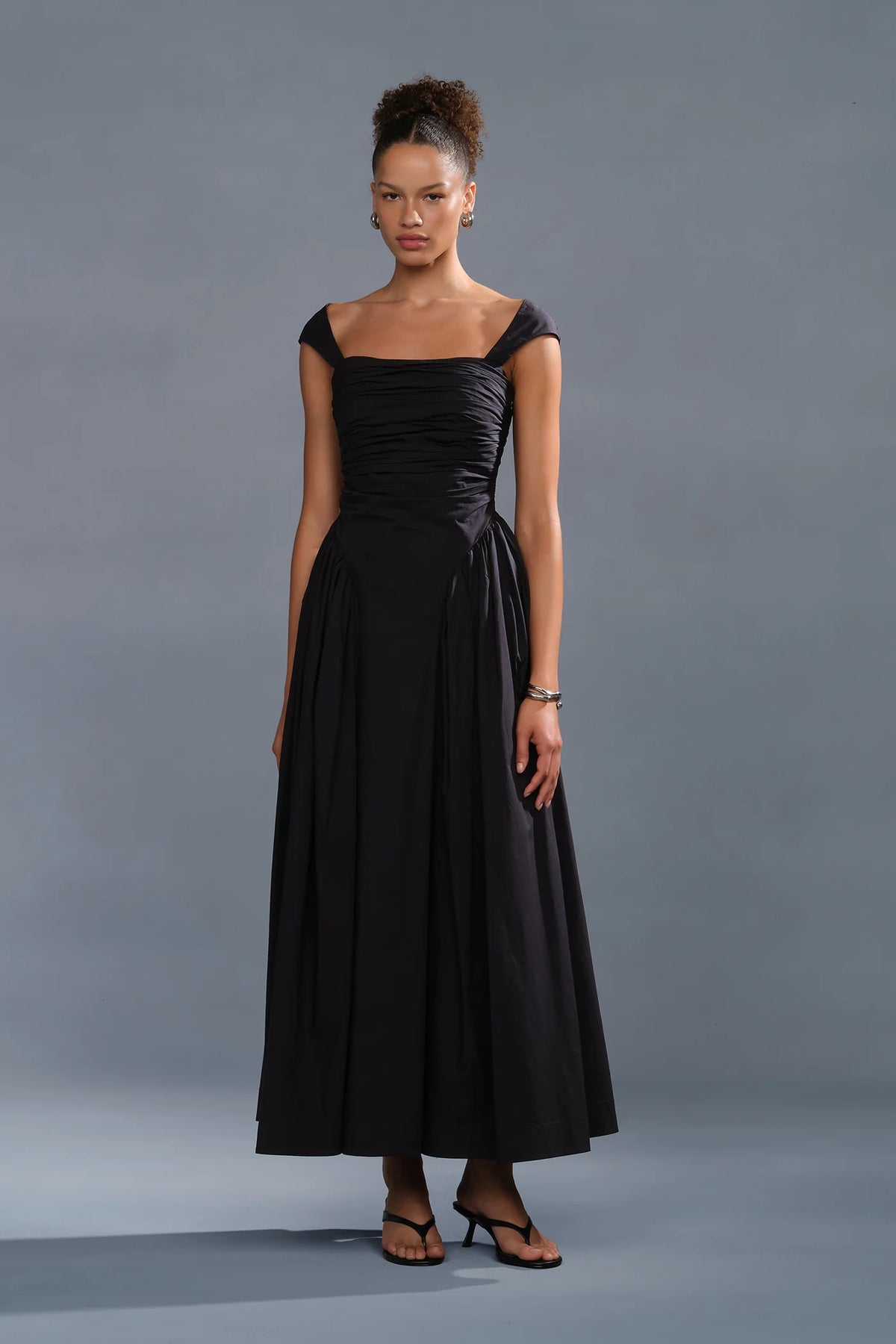 AMUR Galilea Ruched Dress - Black