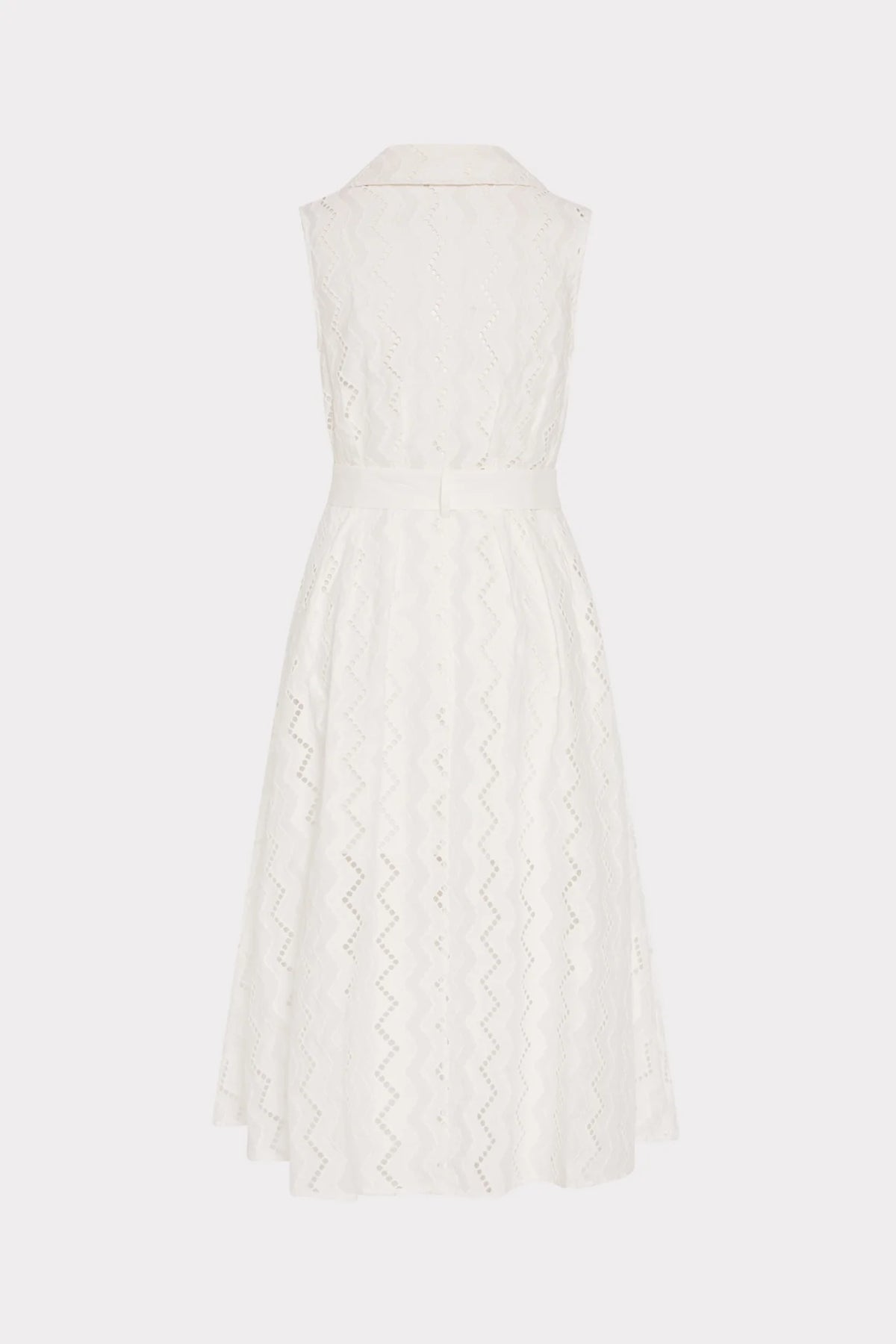 Milly Leya Eyelet Midi Dress - White