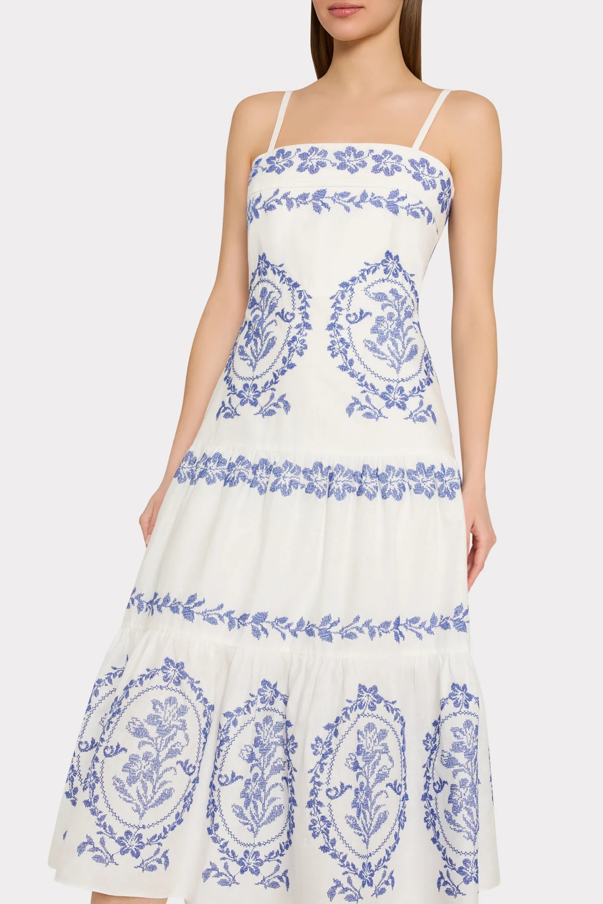 Milly Lela Embroidered Midi Dress