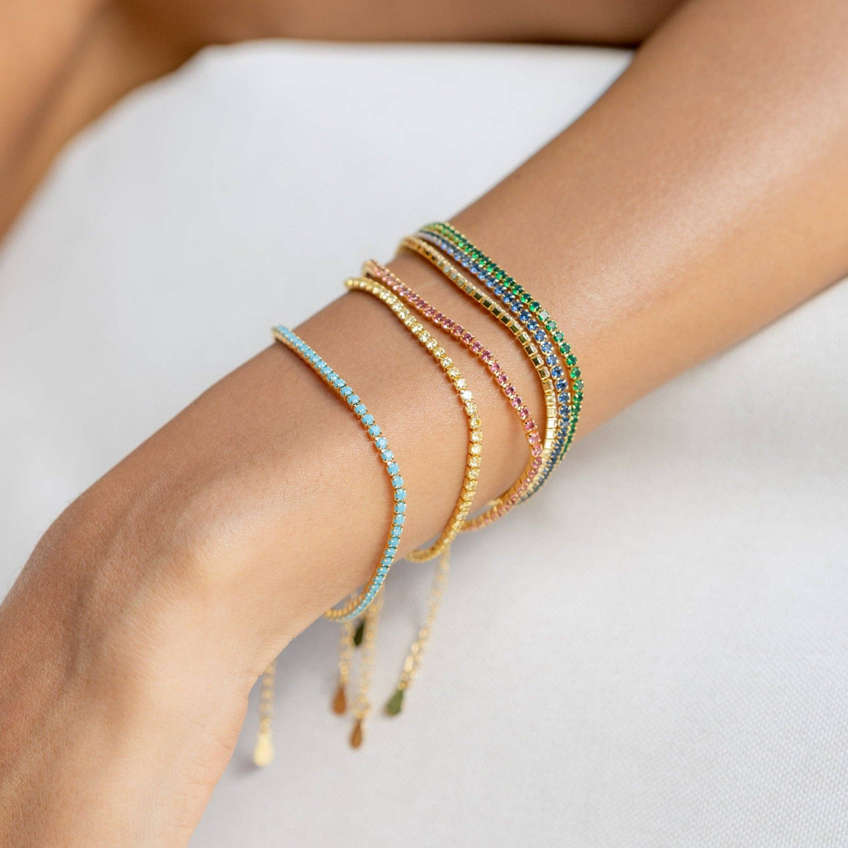 Sahira Eloise Tennis Bracelet Turquoise