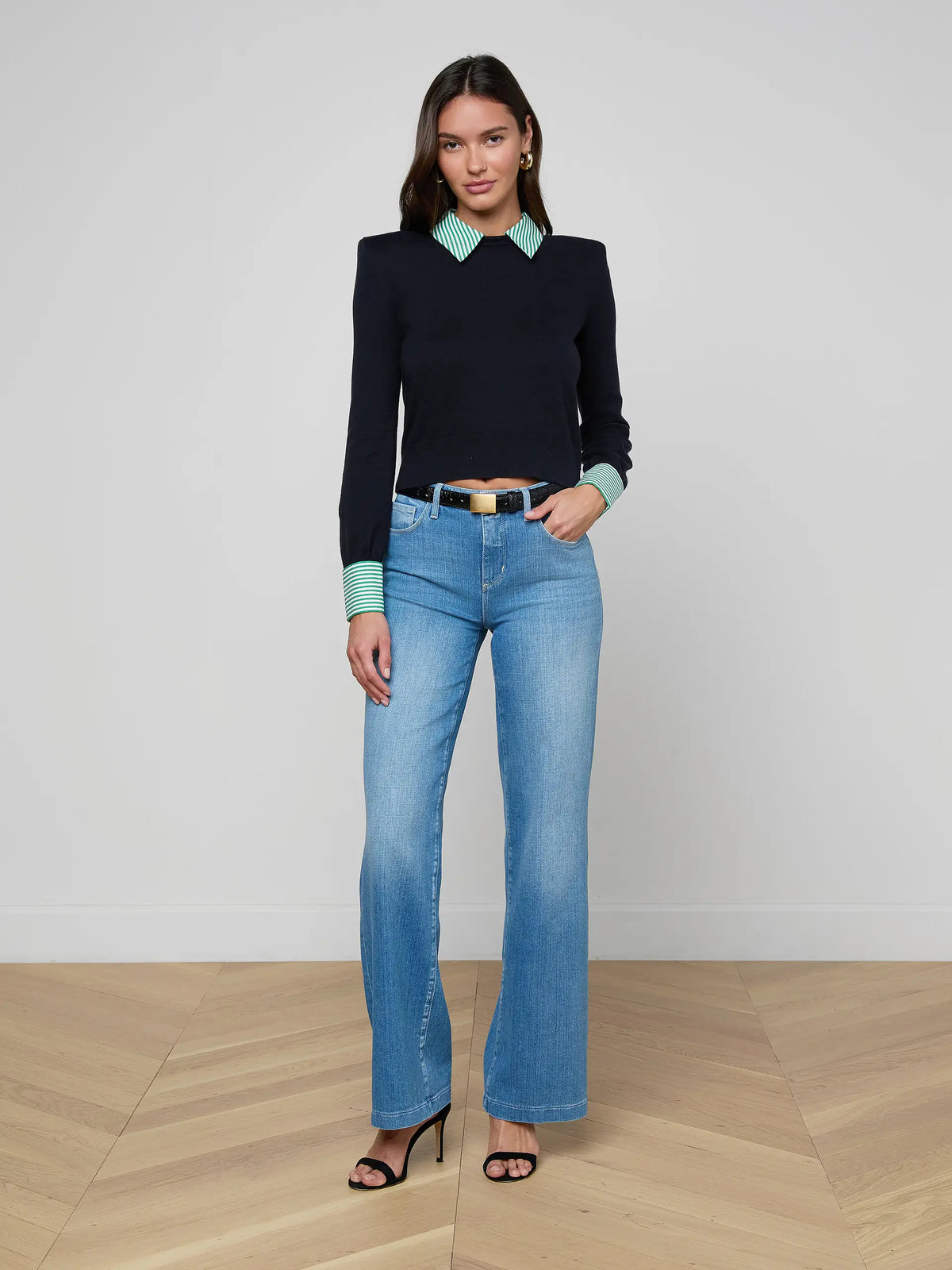 L'Agence April Poplin Collar Pullover