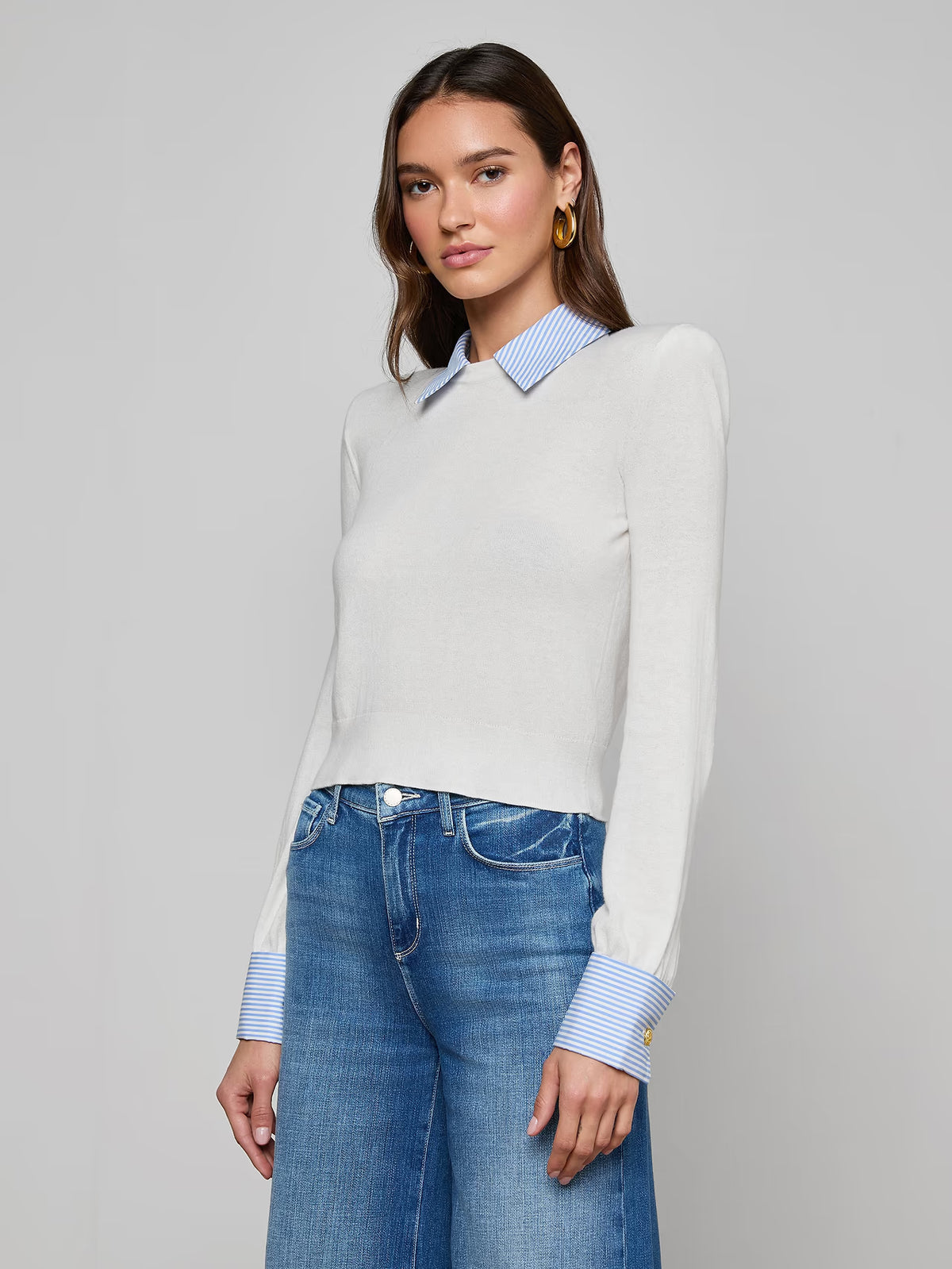 April Poplin Collar Pullover