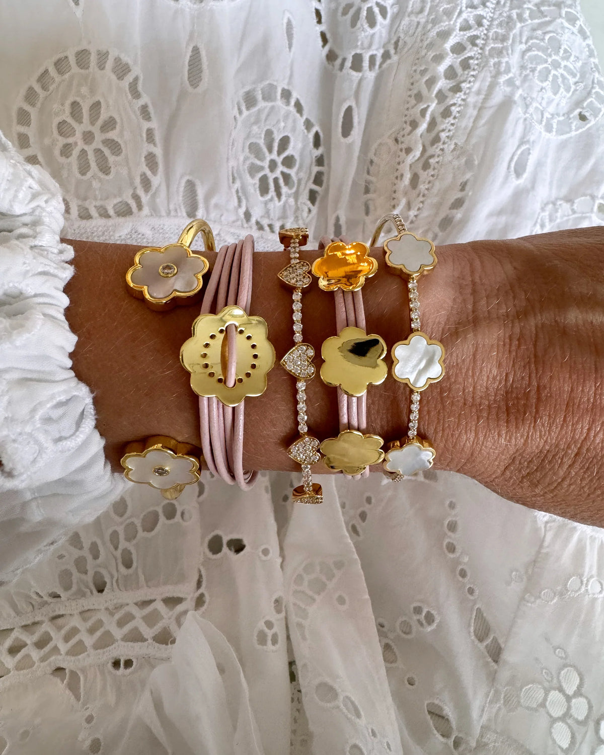 ASHA Maya Bracelet - Navy, Petal Pink