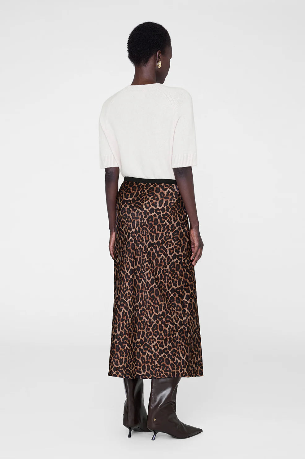 Printed Bar Silk Skirt
