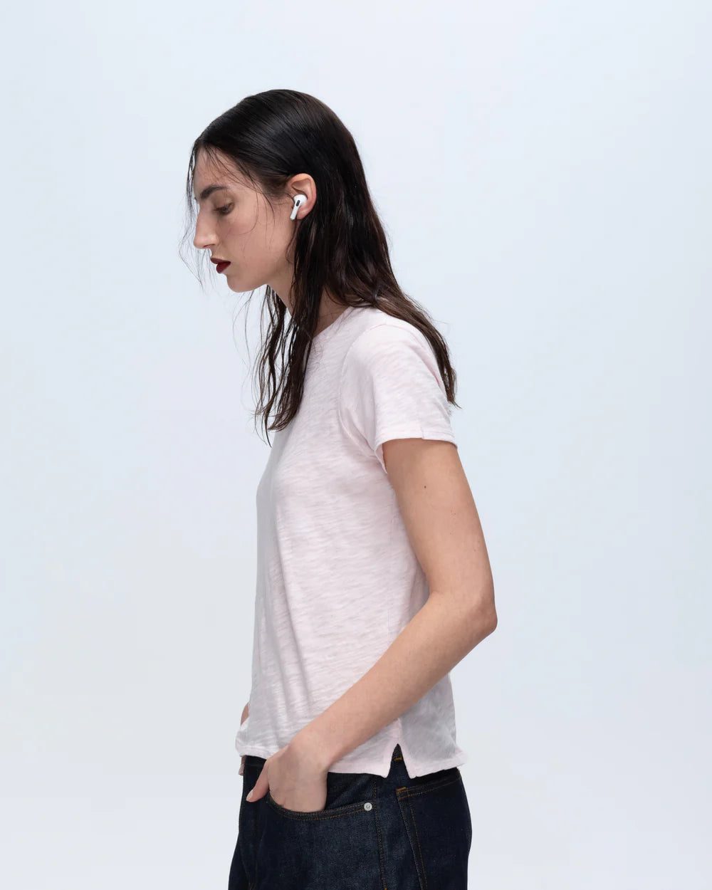 ATM Slub Crew Neck Tee - Pink Camellia