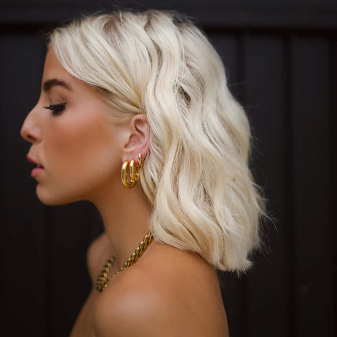 Erin Fader Icon Oval Hoops - Gold - Petite