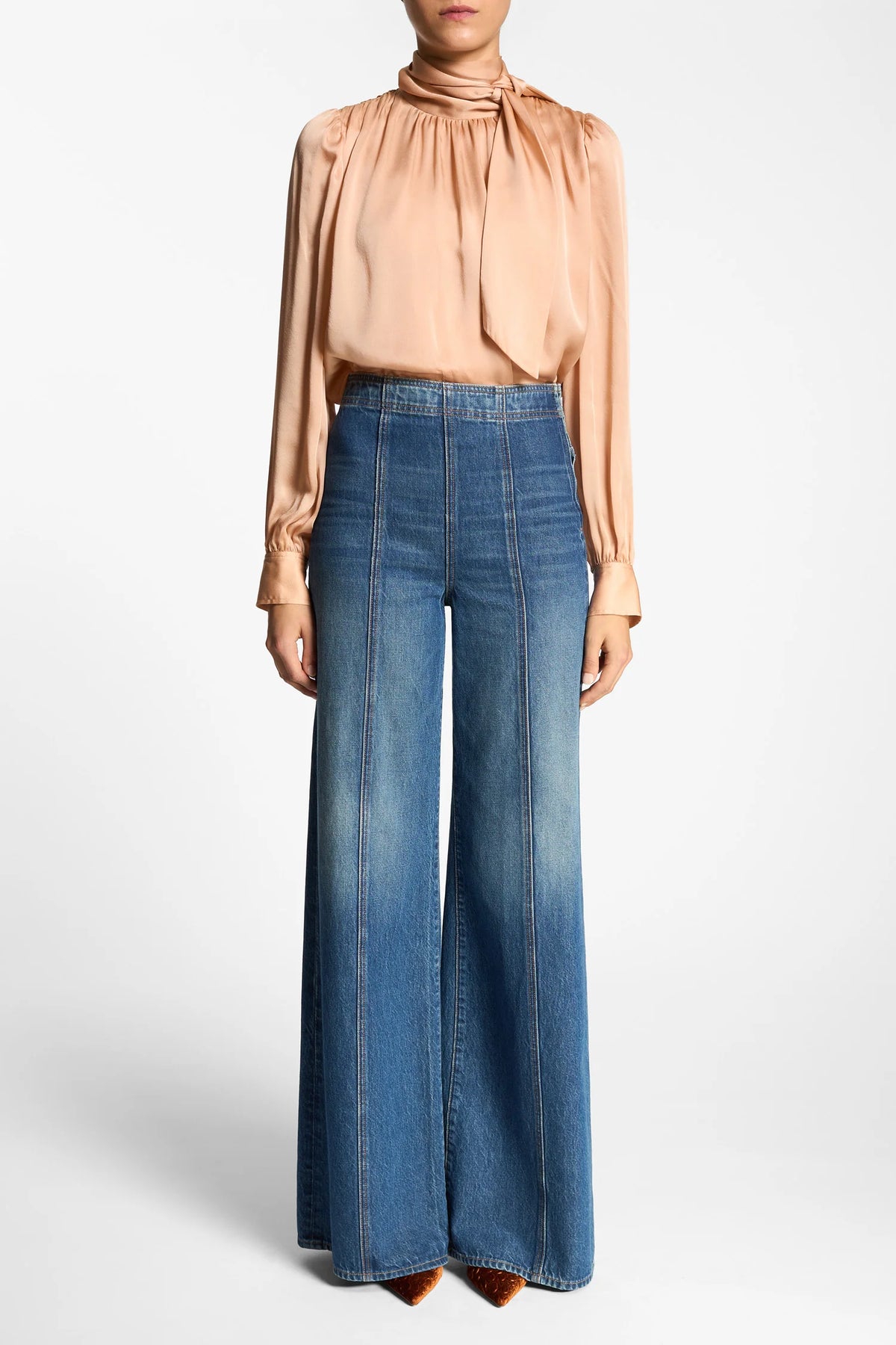 Ulla Johnson The Bianca Wide Leg Seamed Jean 