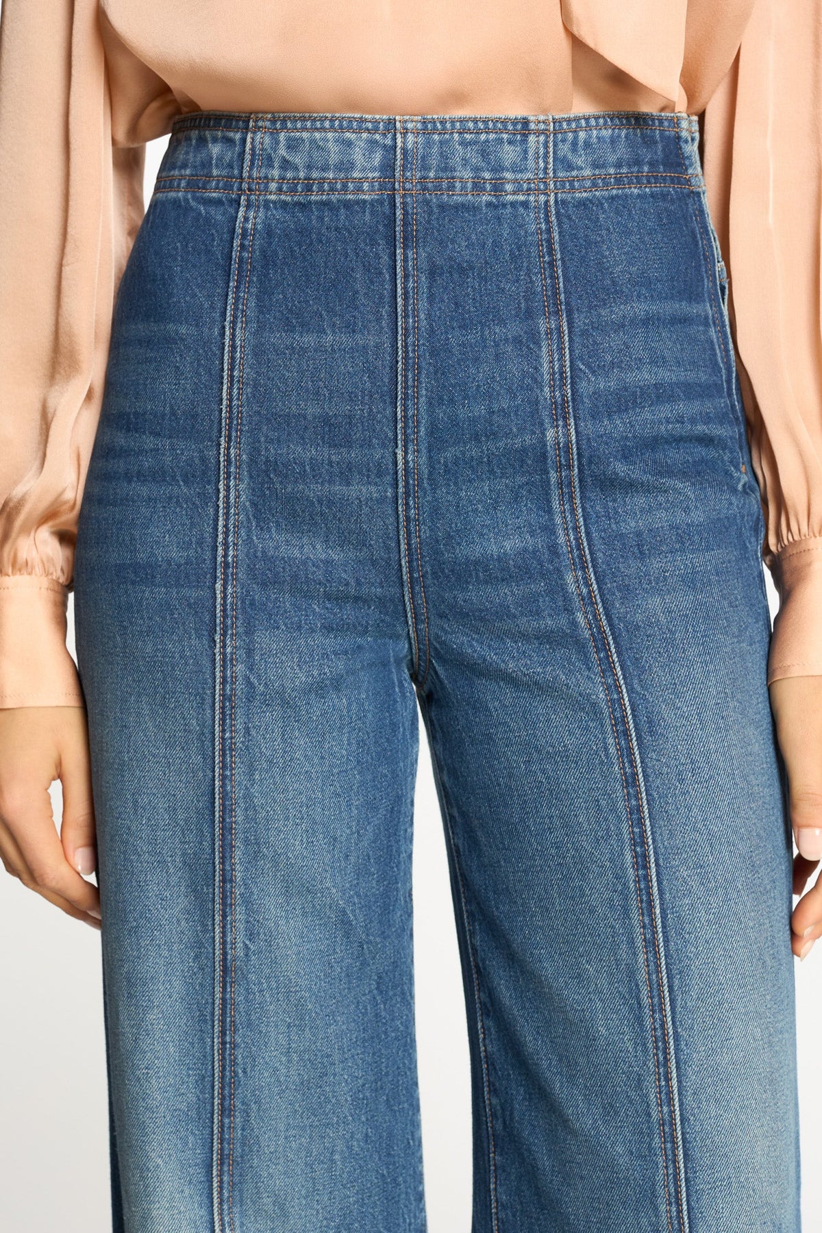 Ulla Johnson The Bianca Wide Leg Seamed Jean 
