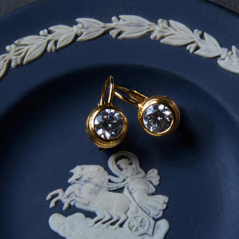Hart Bezel Drop Earrings
