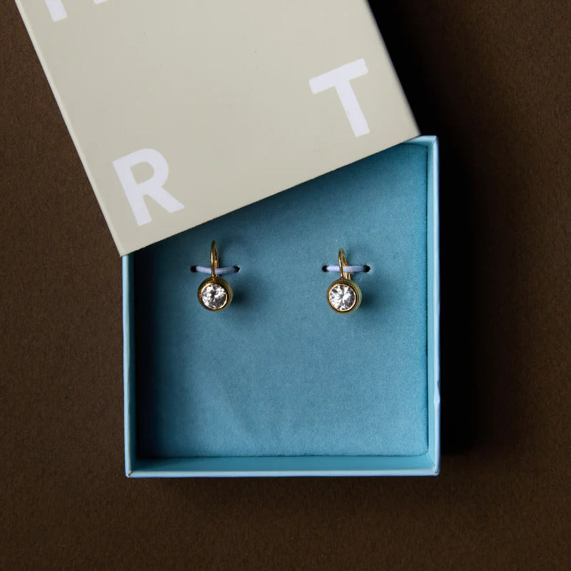 Hart Bezel Drop Earrings