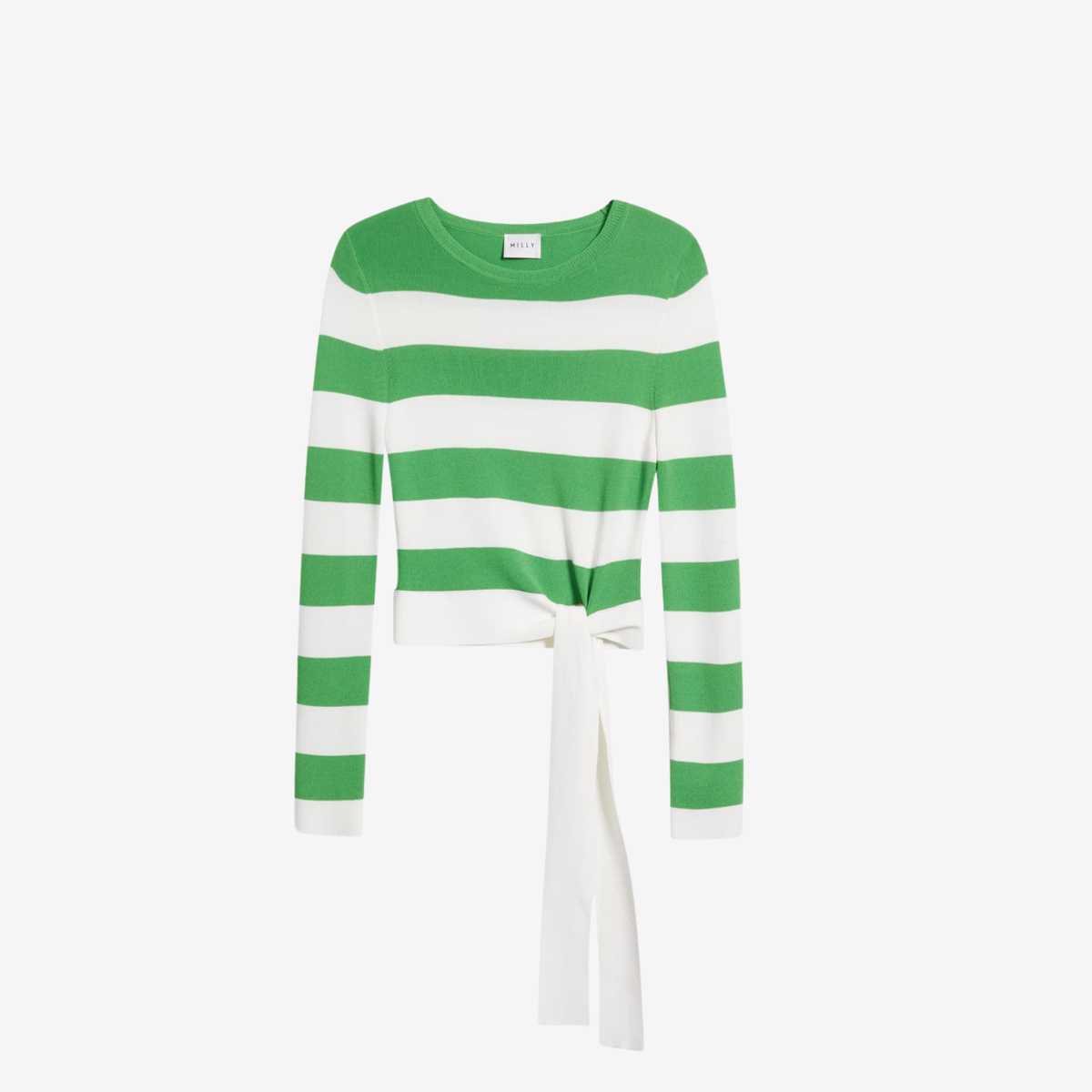 Milly Gia Stripe Waist Tie Pullover