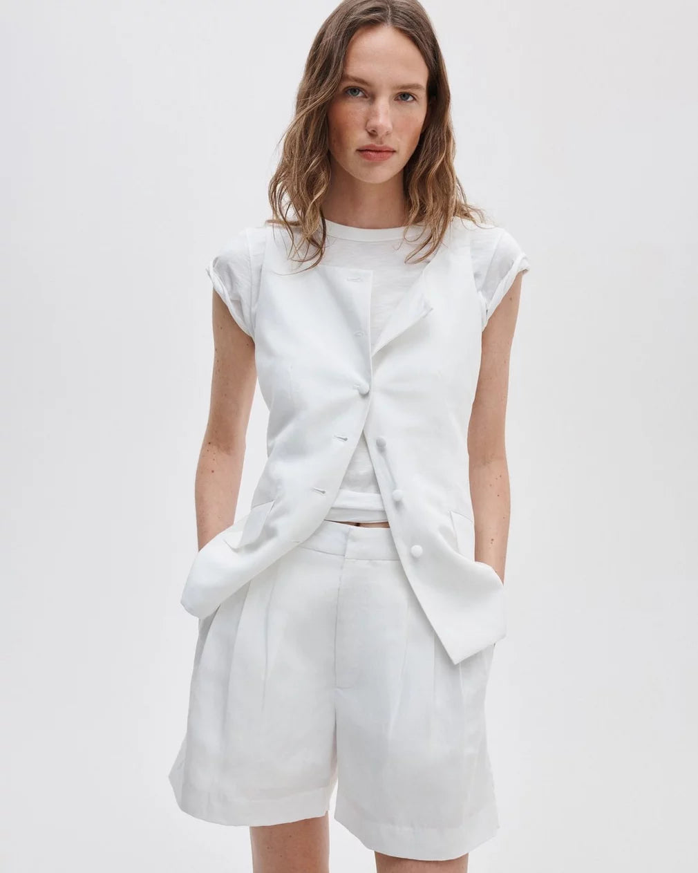 rag & bone Chappel Linen Short White