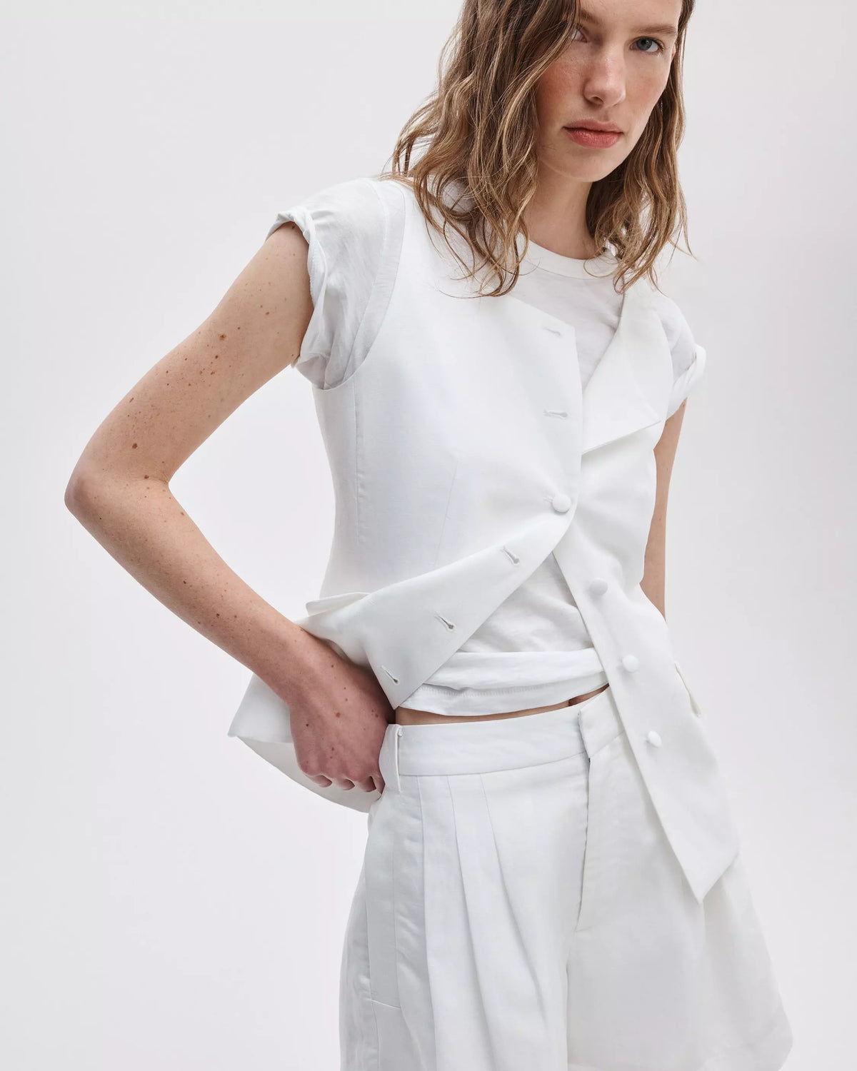 rag & bone Chappel Linen Short White