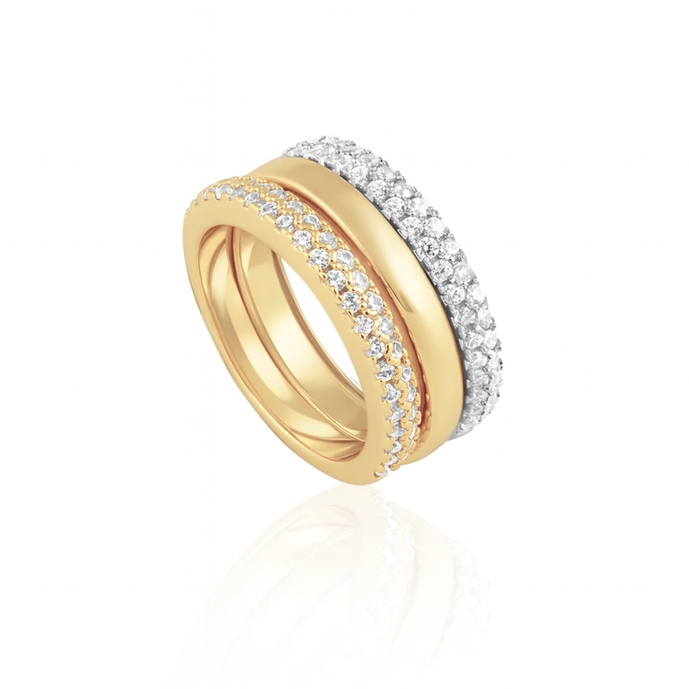 Sahira Jewelry Design The Serene Two Tone Ring Stack
