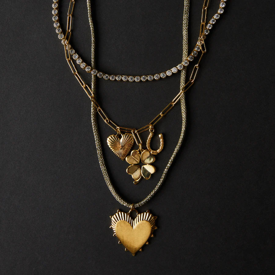 Hart Bezel Tennis Necklace