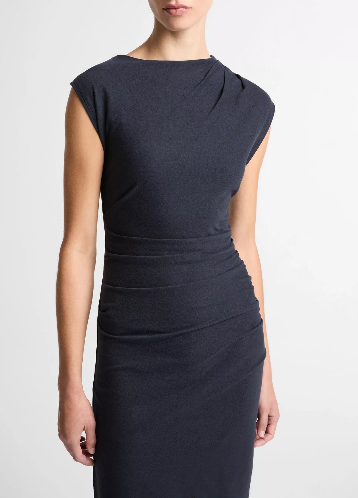 Vince Cotton Twist-Drape Dress - Eclipse