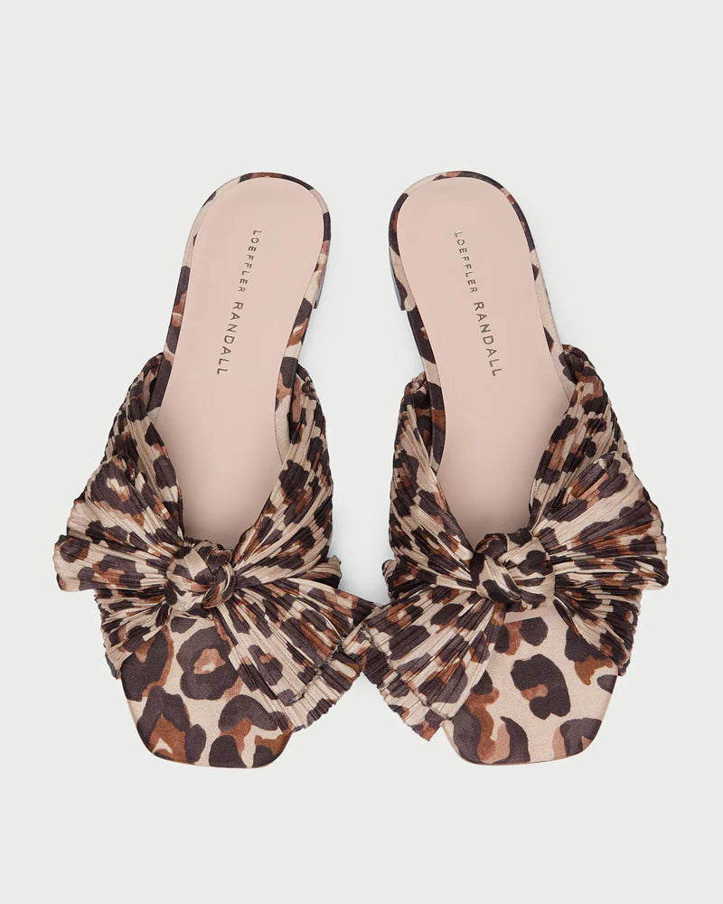 Loeffler Randall Daphne Leopard Bow Slide Sandal