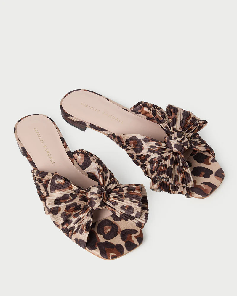 Loeffler Randall Daphne Leopard Bow Slide Sandal
