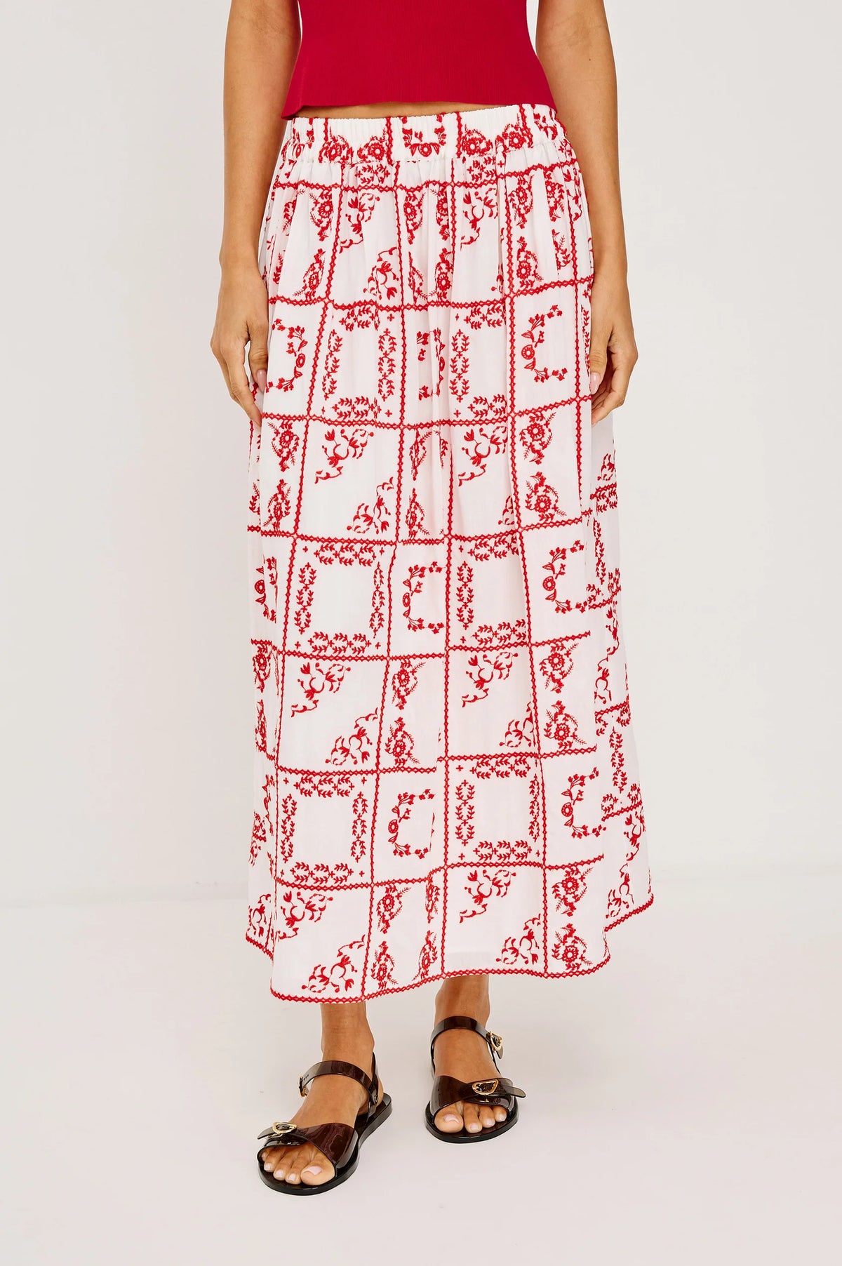 Rails Dax Skirt - Ivory red handkercheif