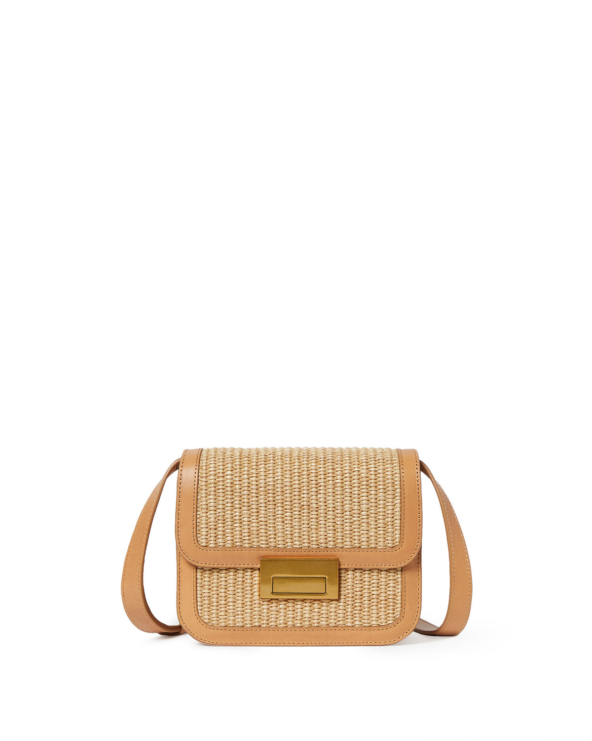 Loeffler Randall Desi Leather Flap Crossbody - Natural/Honey