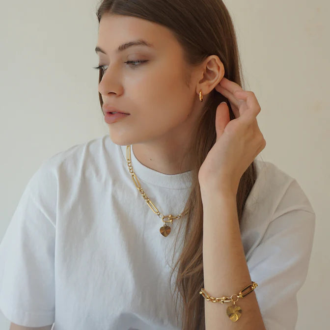 Erin Fader Isla Chain Necklace with Heart Charm