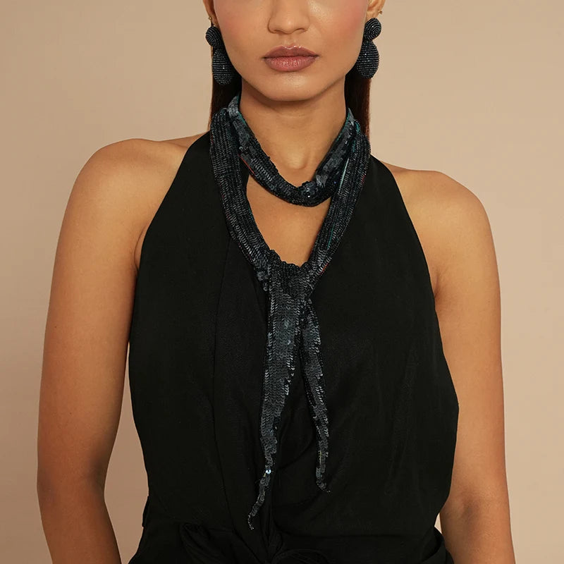 Deepa Gurnani Veronique Sequin Skinny Scarf