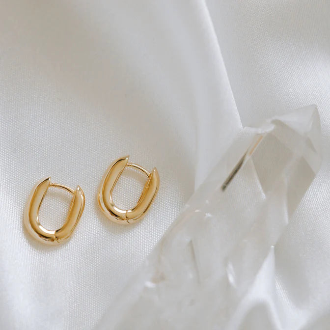Erin Fader Icon Oval Hoops - Gold - Petite