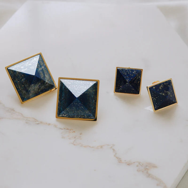 Eric Fader The Pyramid Studs - Lapis Medium
