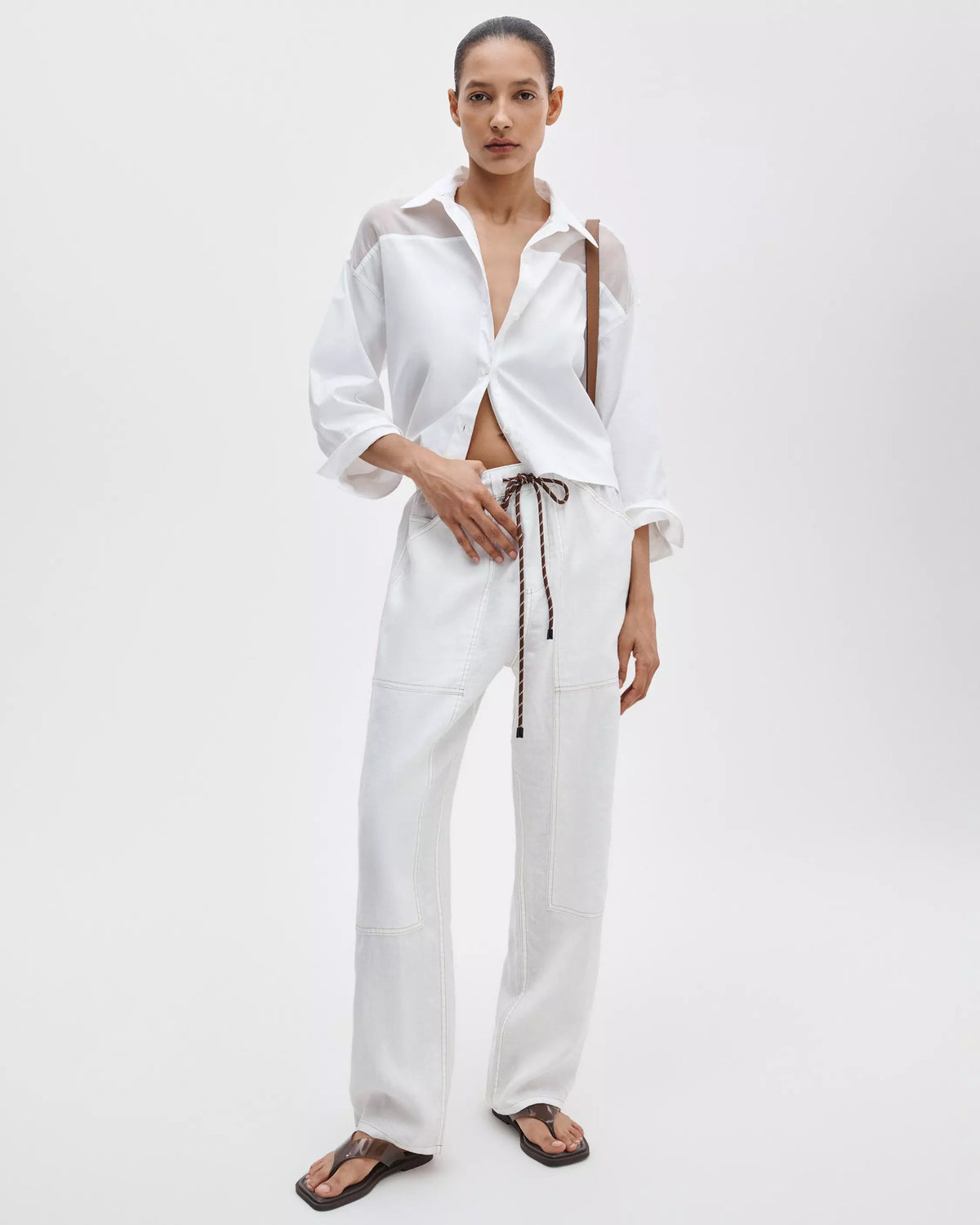 rag & bone Elly Poplin-Organza Shirt