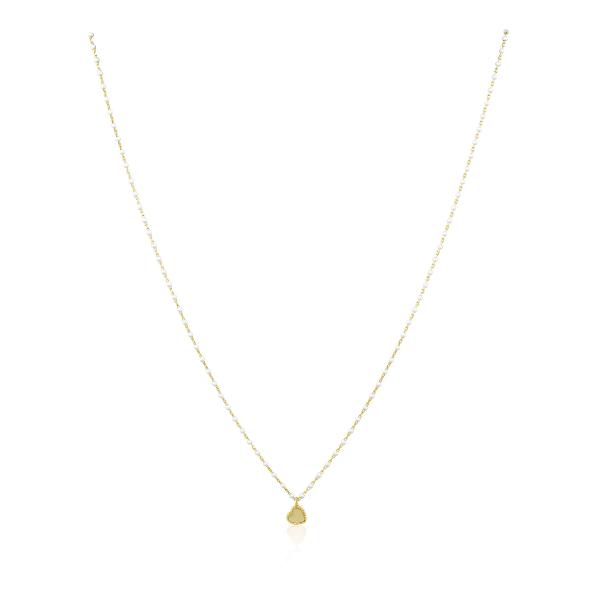 Elsa Mini Heart Necklace - White