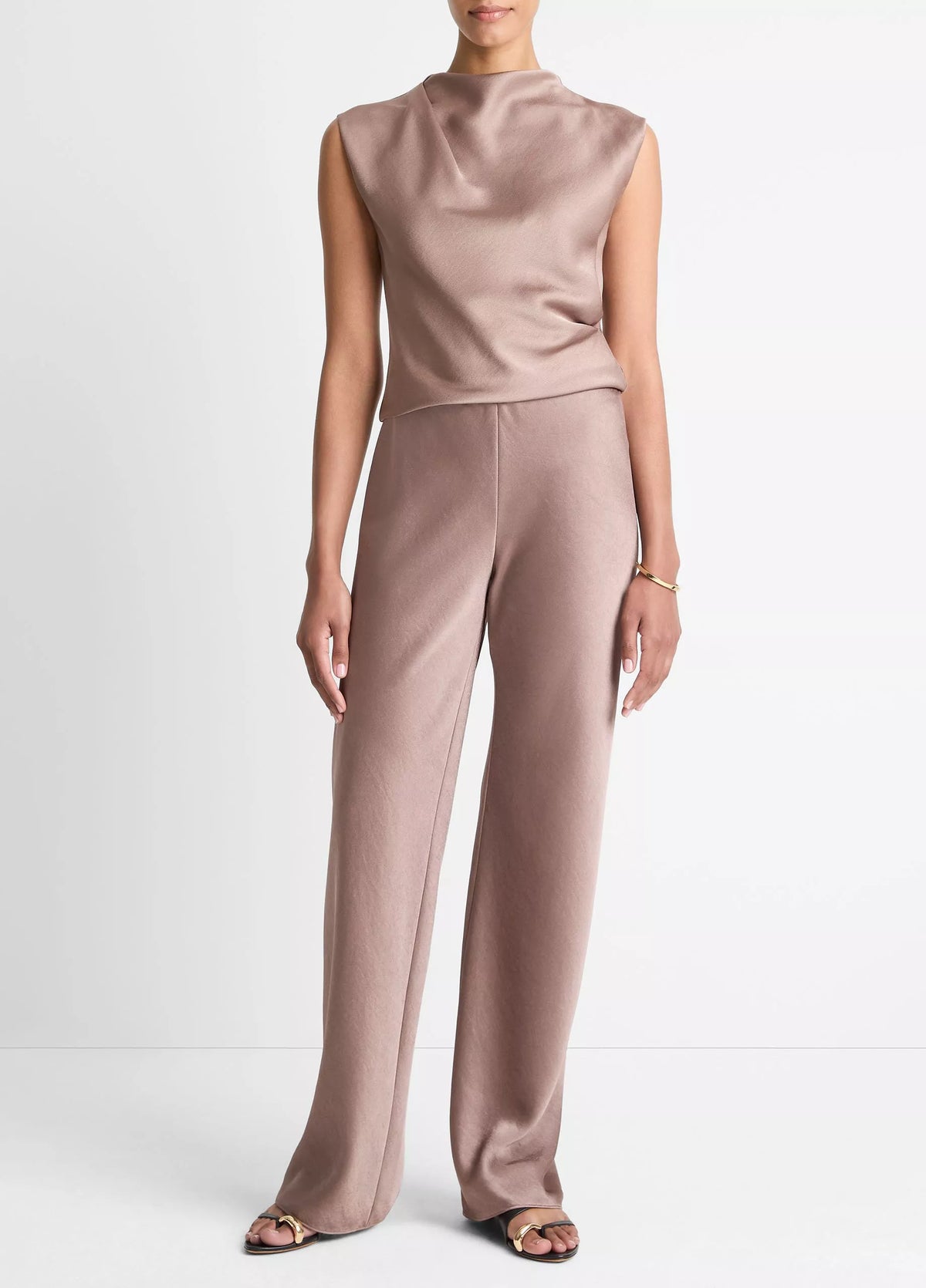 High Waist Fluid Satin Pants