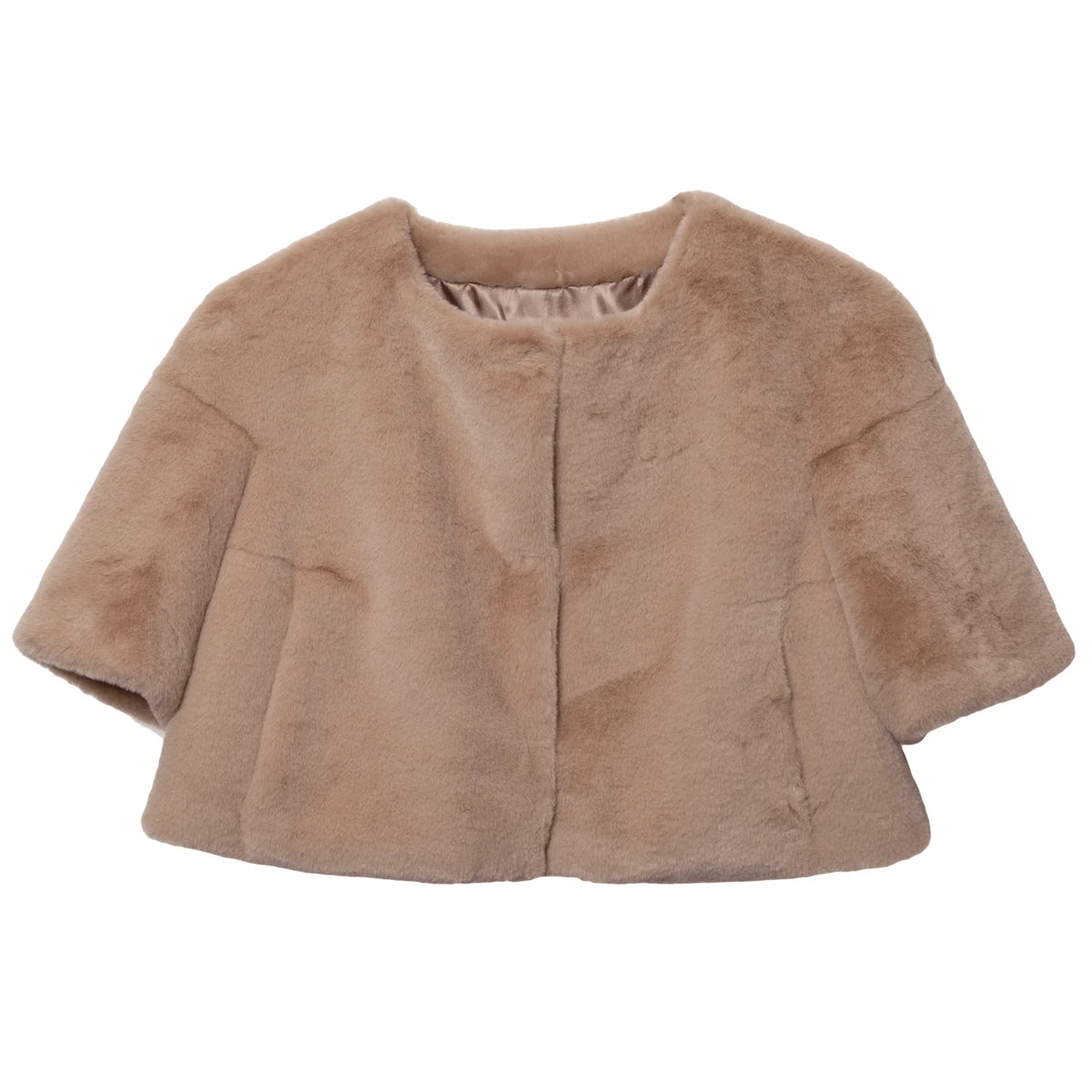 Collarless Faux Fur Bolero