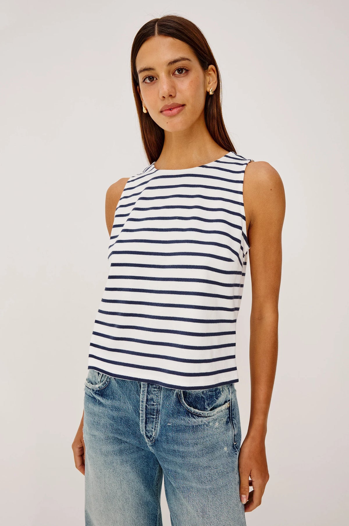 Rails Grace Tank - Ivory Navy Stripe