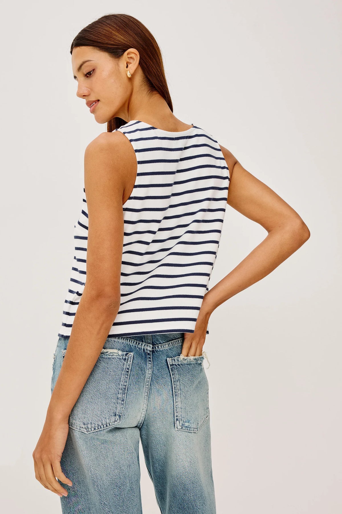 Rails Grace Tank - Ivory Navy Stripe
