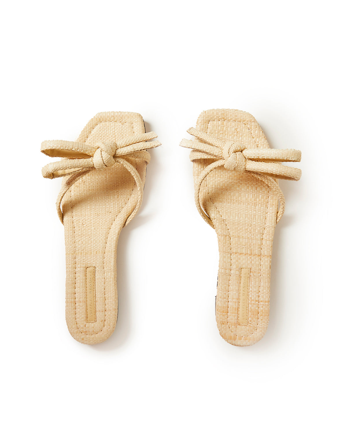 Loeffler Randall Hadley Leather Bow Flat Sandal - Natural