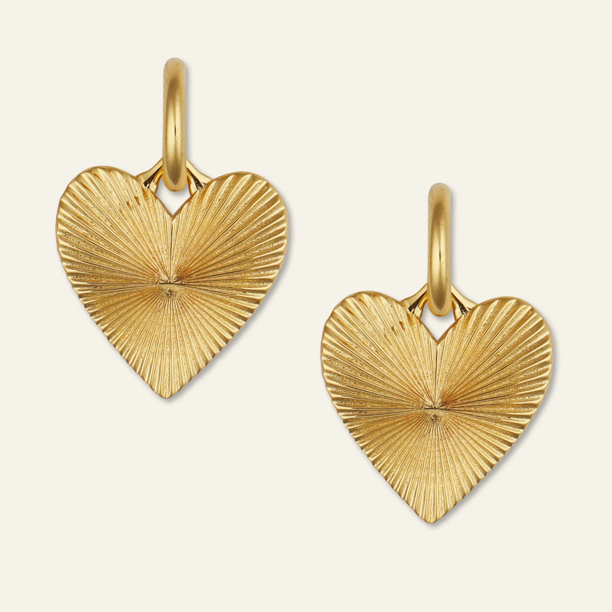 Hart Small Ribbed Heart of Gold Huggies