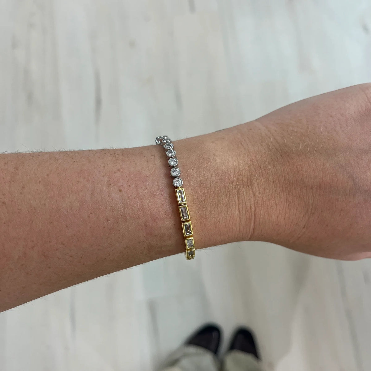 Sahira Adrian Two-Tone Bezel Tennis Bracelet