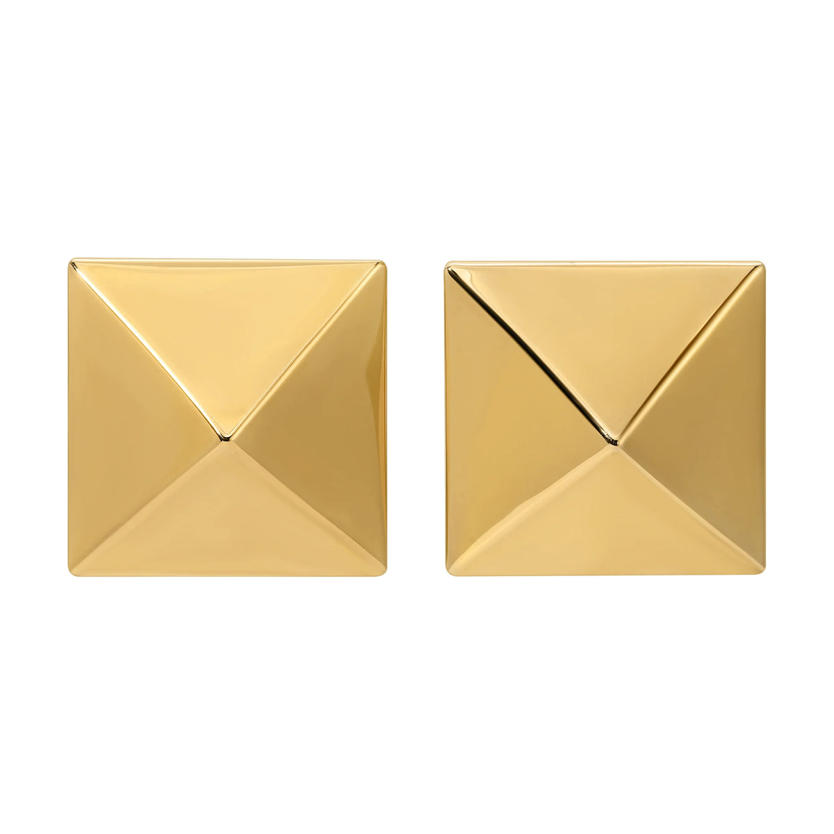 Gold Pyramid Stud Earrings - Gold