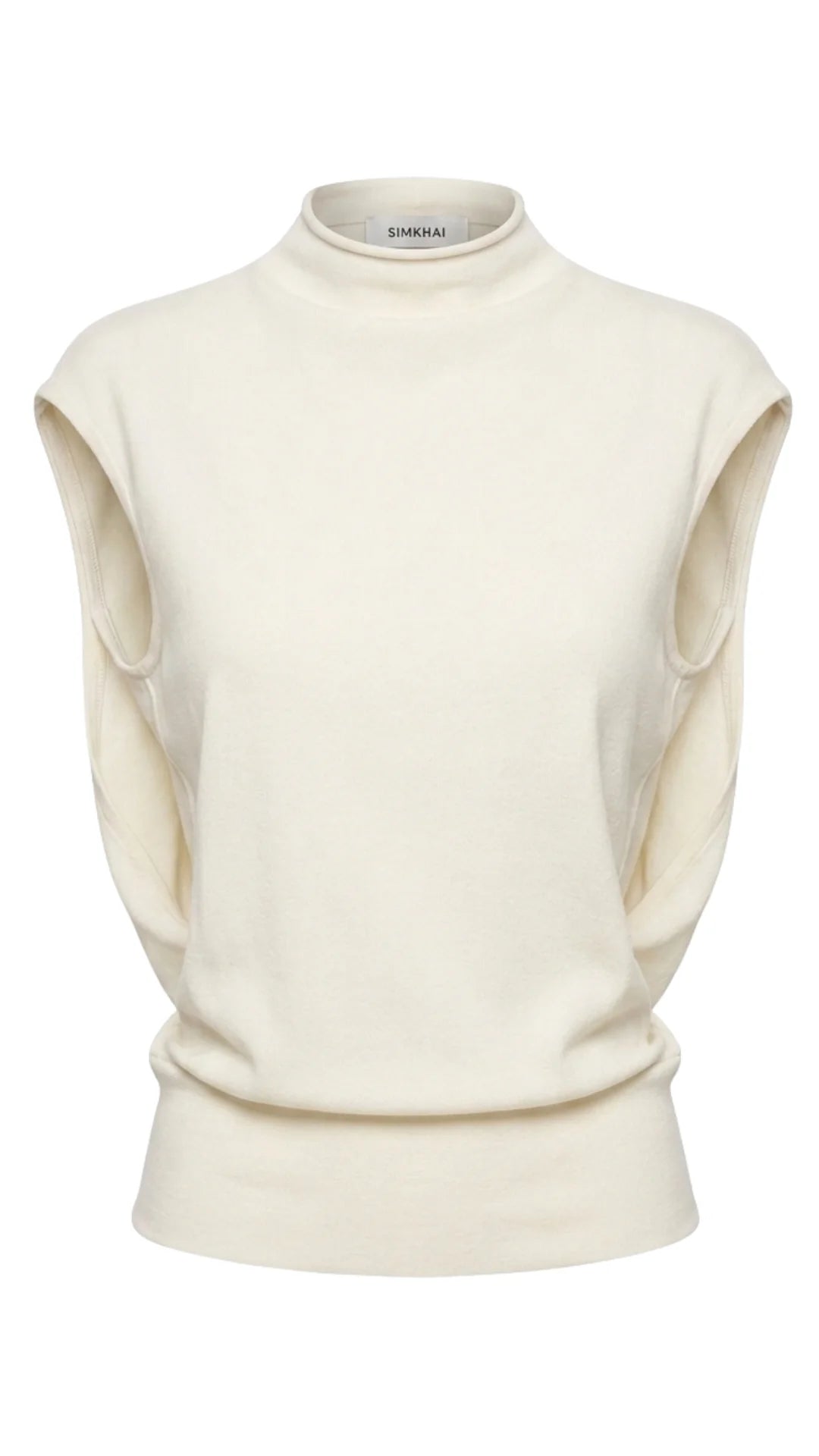 Simkhai Juli Draped Cape Top - Ivory