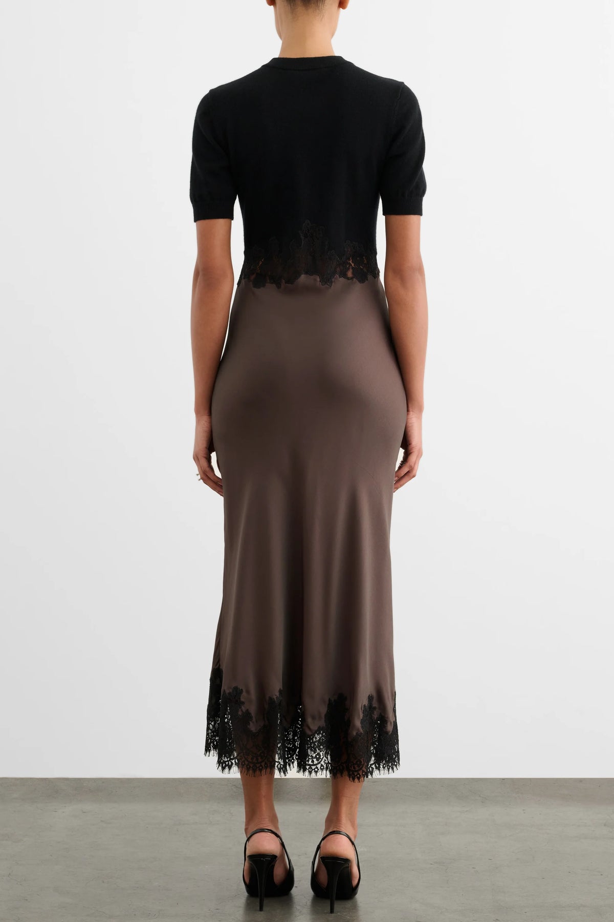 Toccin Kaya Combo Midi Dress - Jet/Espresso