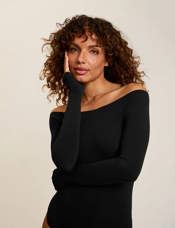 Commando Ballet Off the Shoulder Bodysuit - Black
