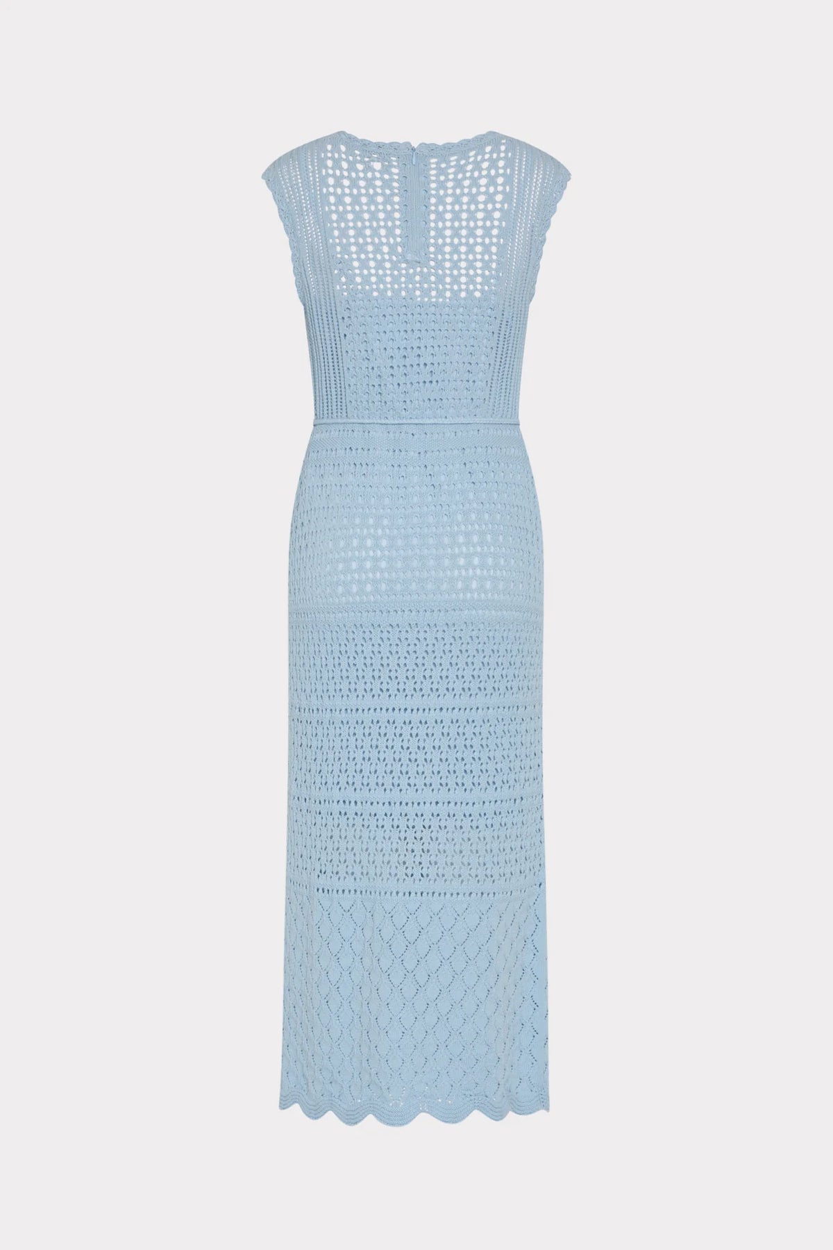 Milly Kai Crochet Midi Dress - Light Blue