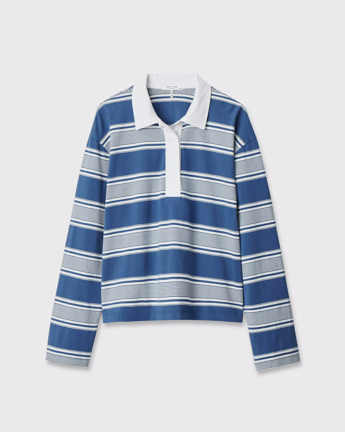 rag & bone Kelly Boxy Striped Long-Sleeve Polo